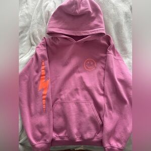 Pink Hoodie with Orange Accent